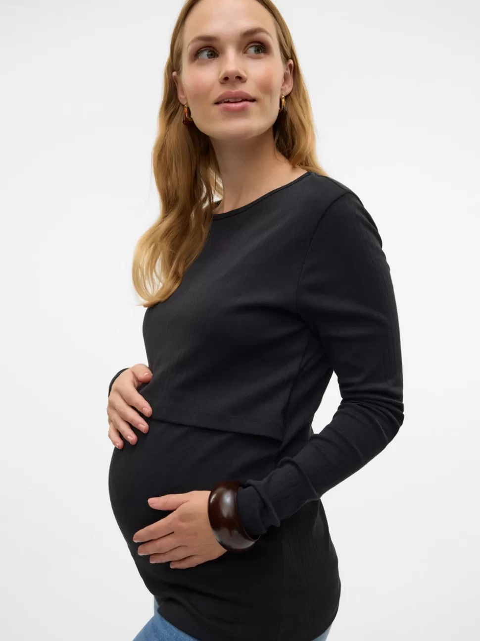 Amningskläder | Tops^VERO MODA Bodycon Fit O-ringning Topp Black
