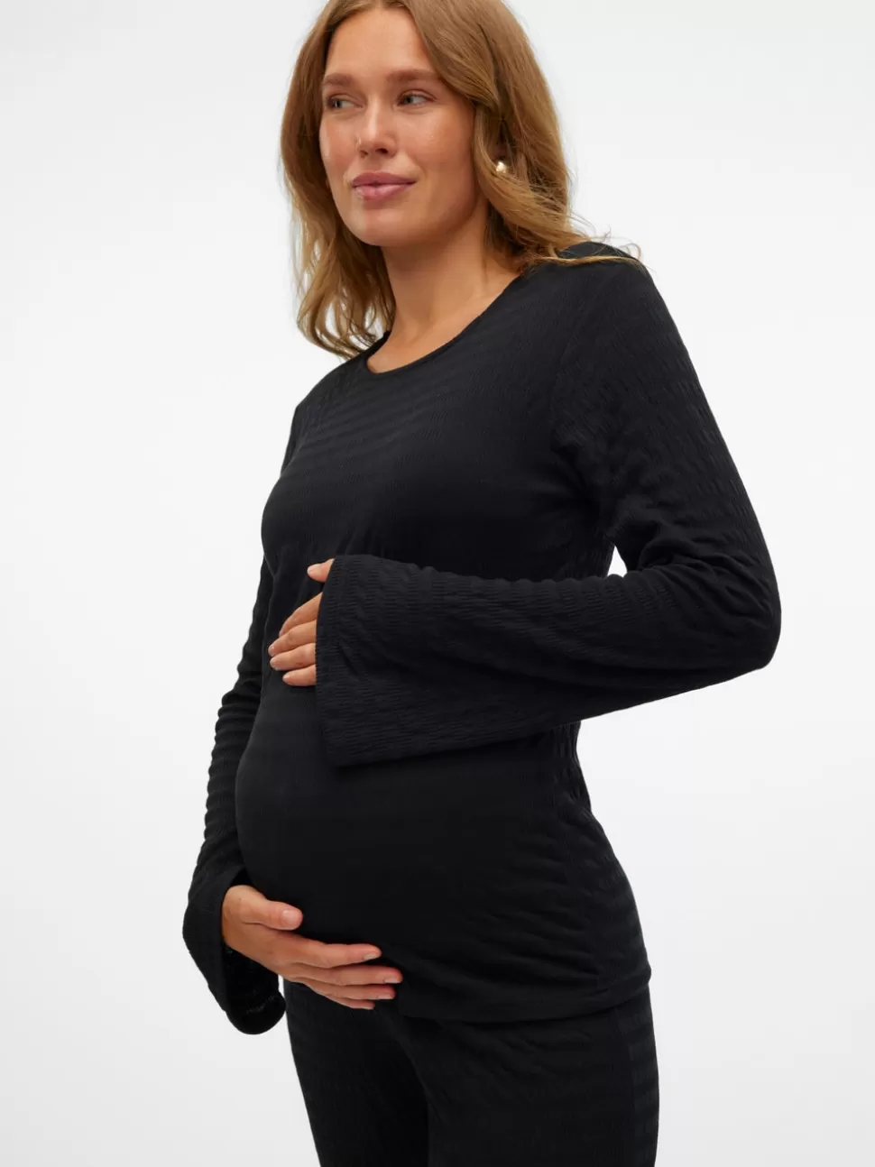 Tops^VERO MODA Bodycon Fit O-ringning Topp Black