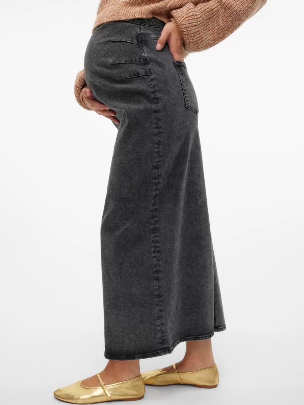 Kjolar^VERO MODA Lång Kjol Grey Denim