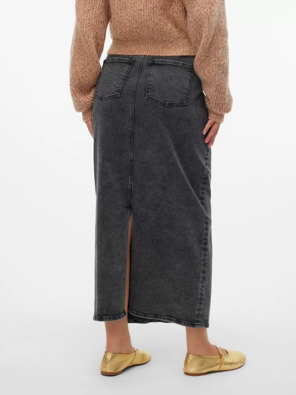 Kjolar^VERO MODA Lång Kjol Grey Denim