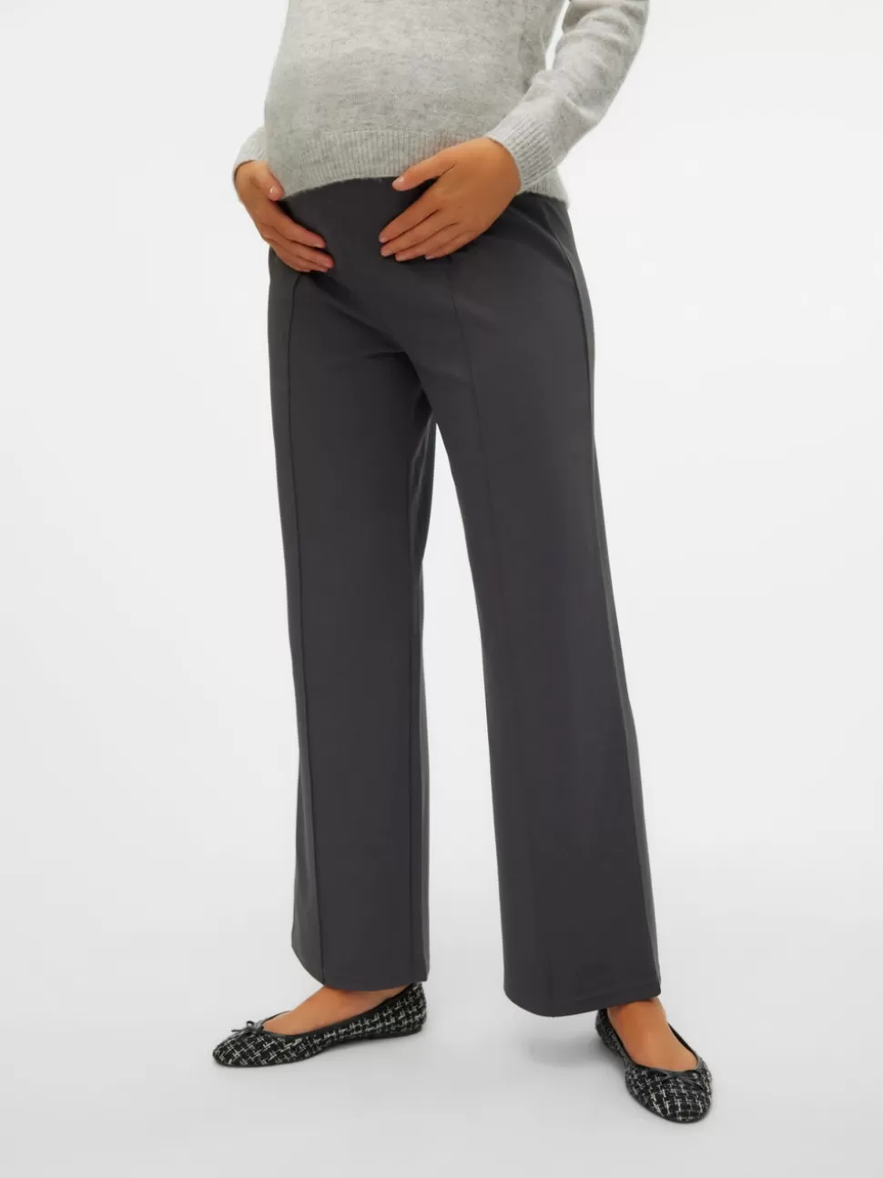 Byxor^VERO MODA Mamma-byxor Grey Pinstripe