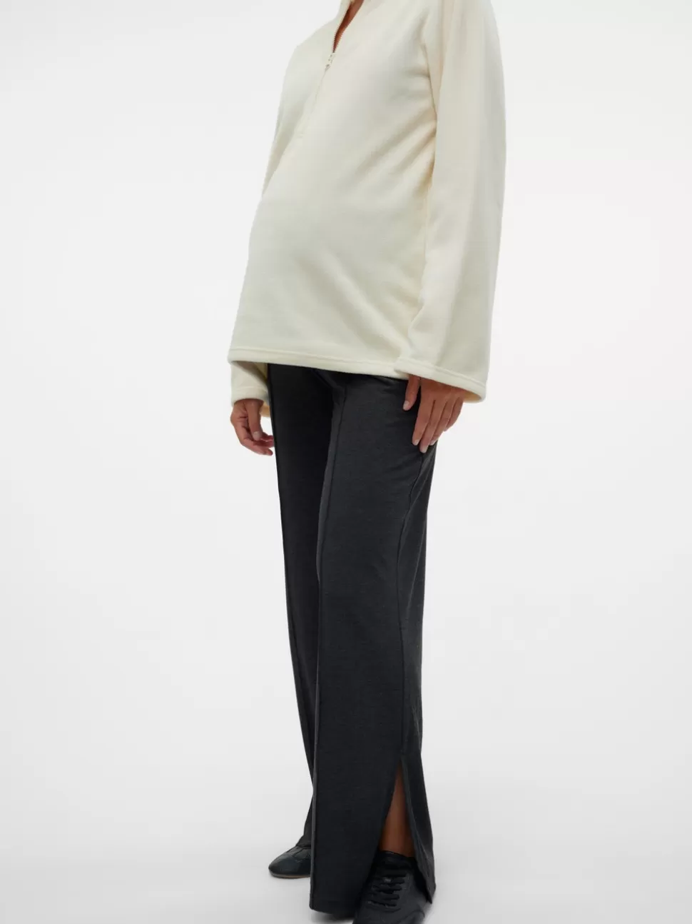 Byxor^VERO MODA Mamma-byxor Dark Grey Melange