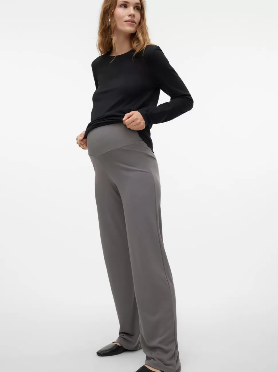 Byxor^VERO MODA Mamma-byxor Charcoal Gray