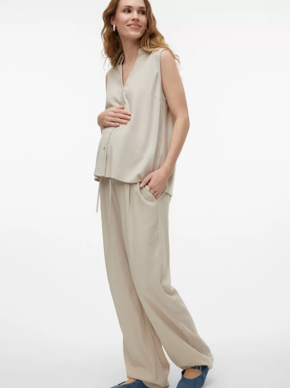 Byxor^VERO MODA Mamma-byxor French Oak