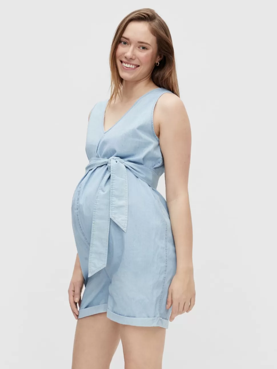 Byxor^VERO MODA Mamma-jeansoverall Light Blue Denim