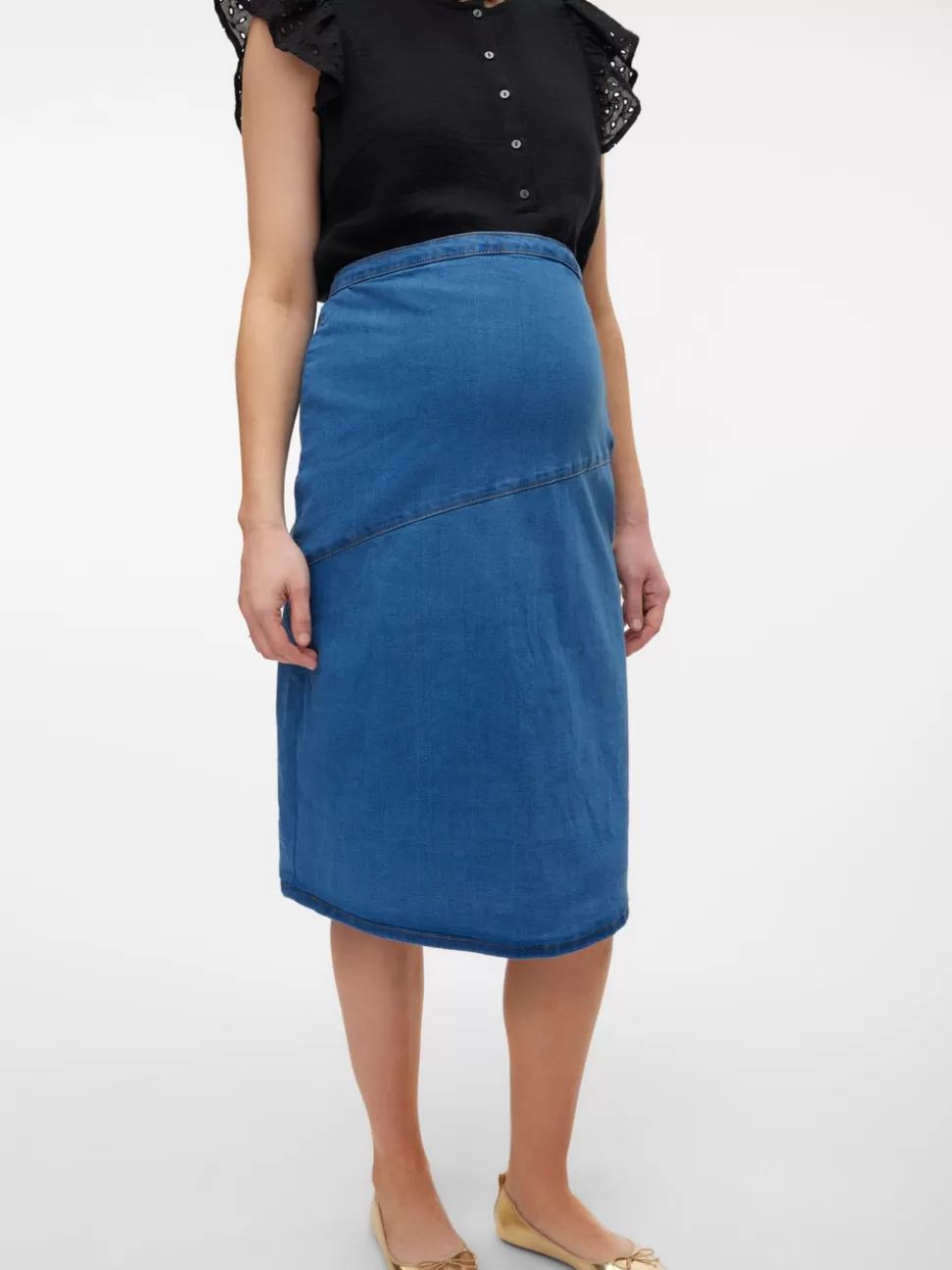Kjolar^VERO MODA Mamma-kjol Medium Blue Denim