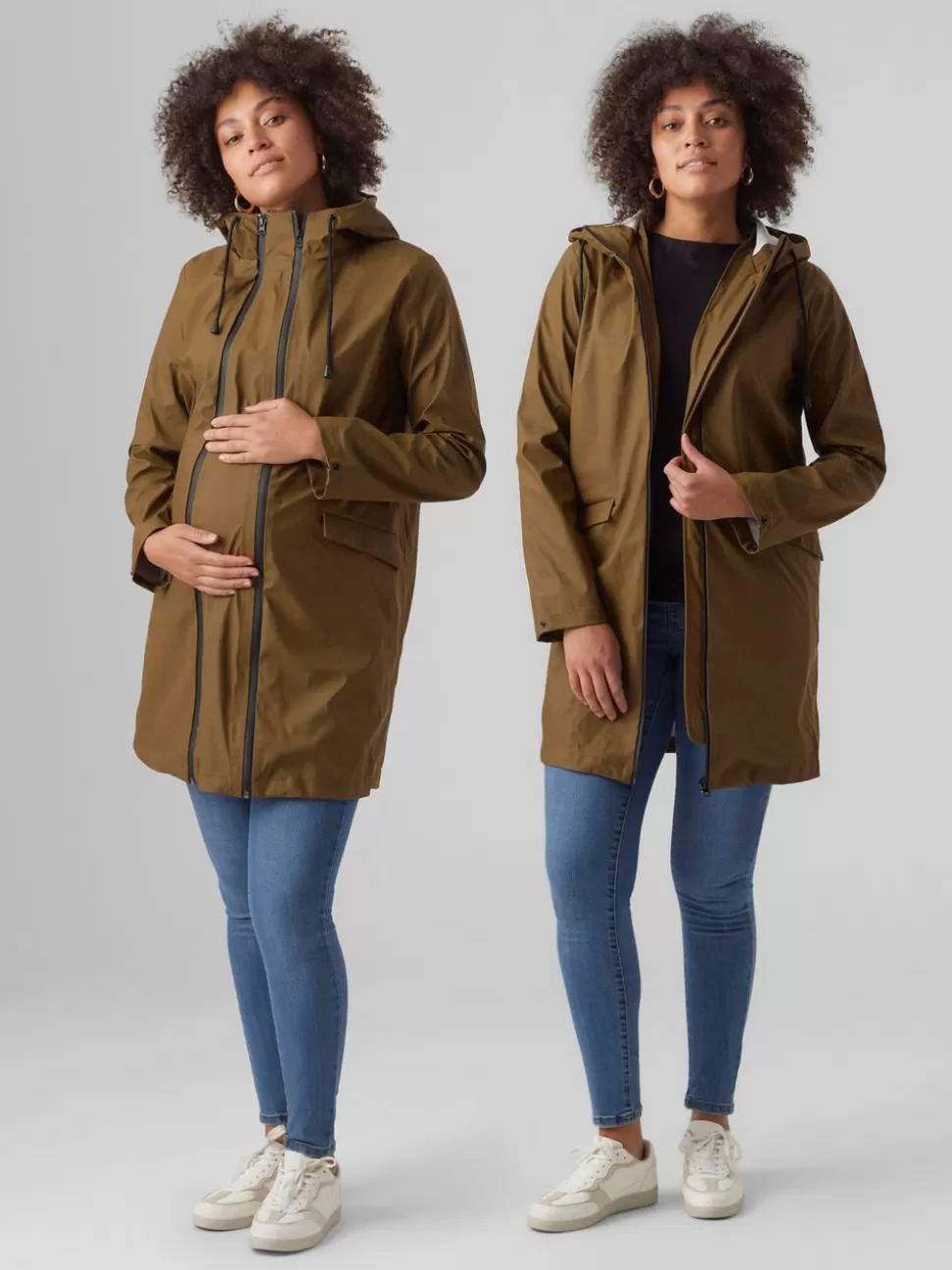 Jackor^VERO MODA Mamma-Regnjacka Dark Olive
