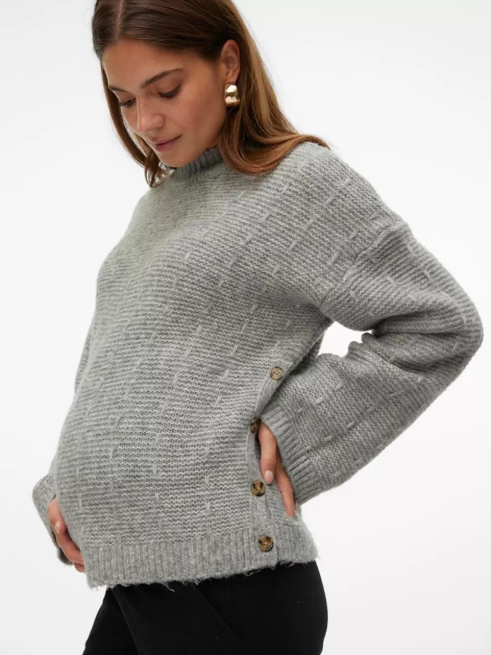 Amningskläder | Stickat^VERO MODA Mamma-stickad Medium Grey Melange