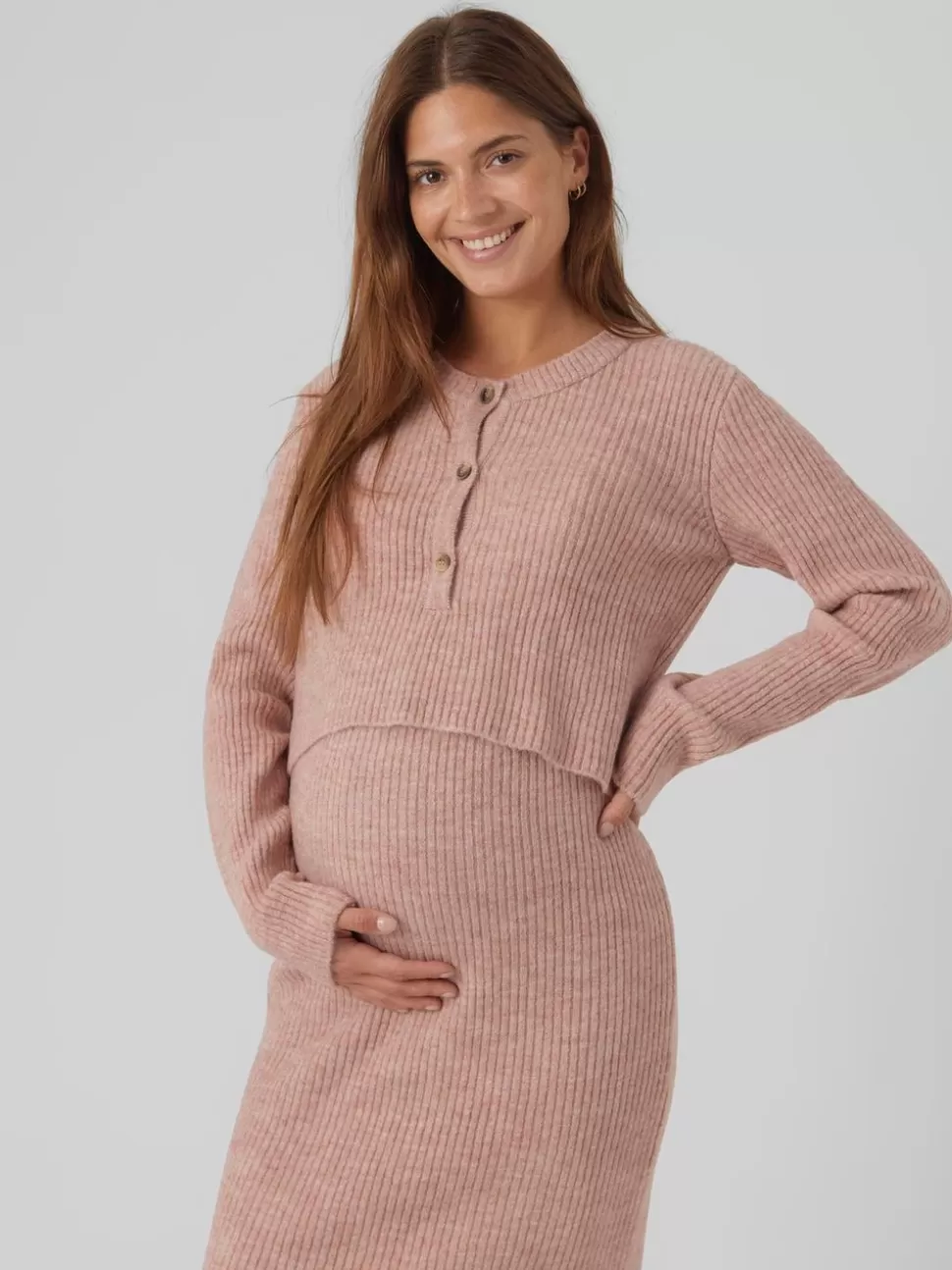 Stickat | Stickat^VERO MODA Mamma-stickad Wild Rose