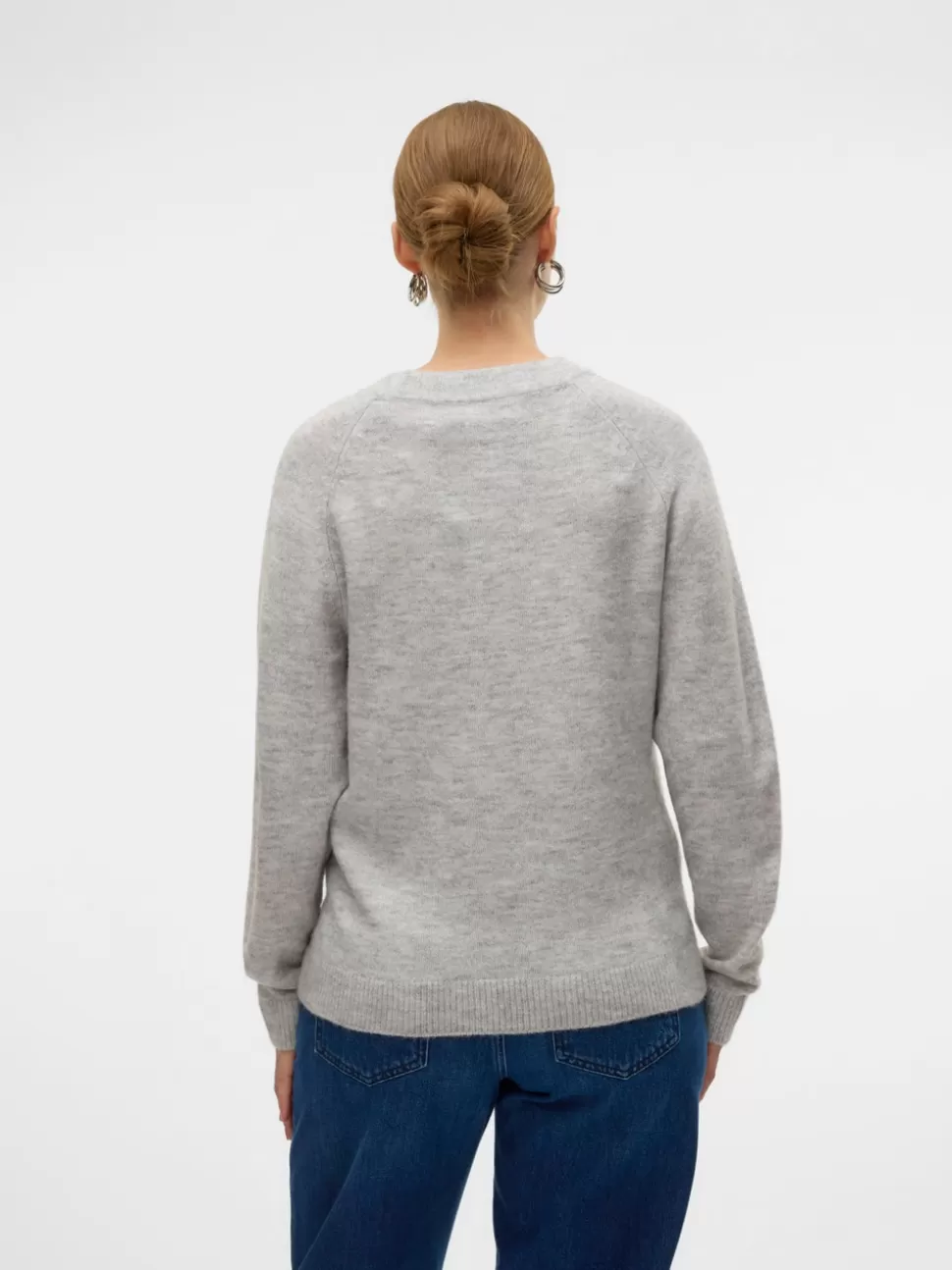 Stickat | Stickat^VERO MODA Mamma-stickad Light Grey Melange