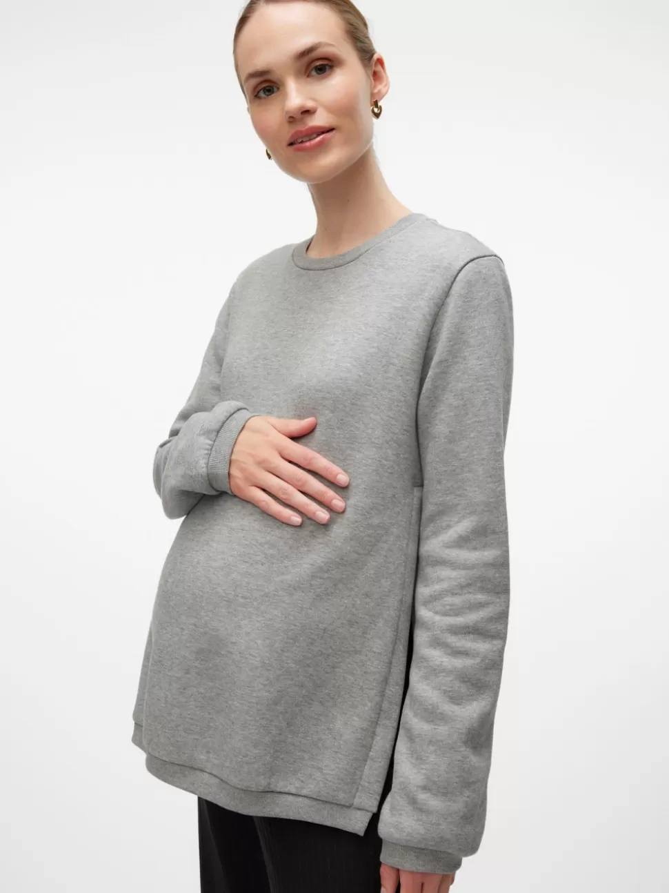 Amningskläder^VERO MODA Mamma-Sweatshirt Light Grey Melange