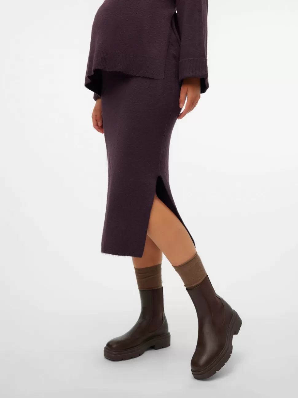 Kjolar^VERO MODA Midikjol Plum Perfect