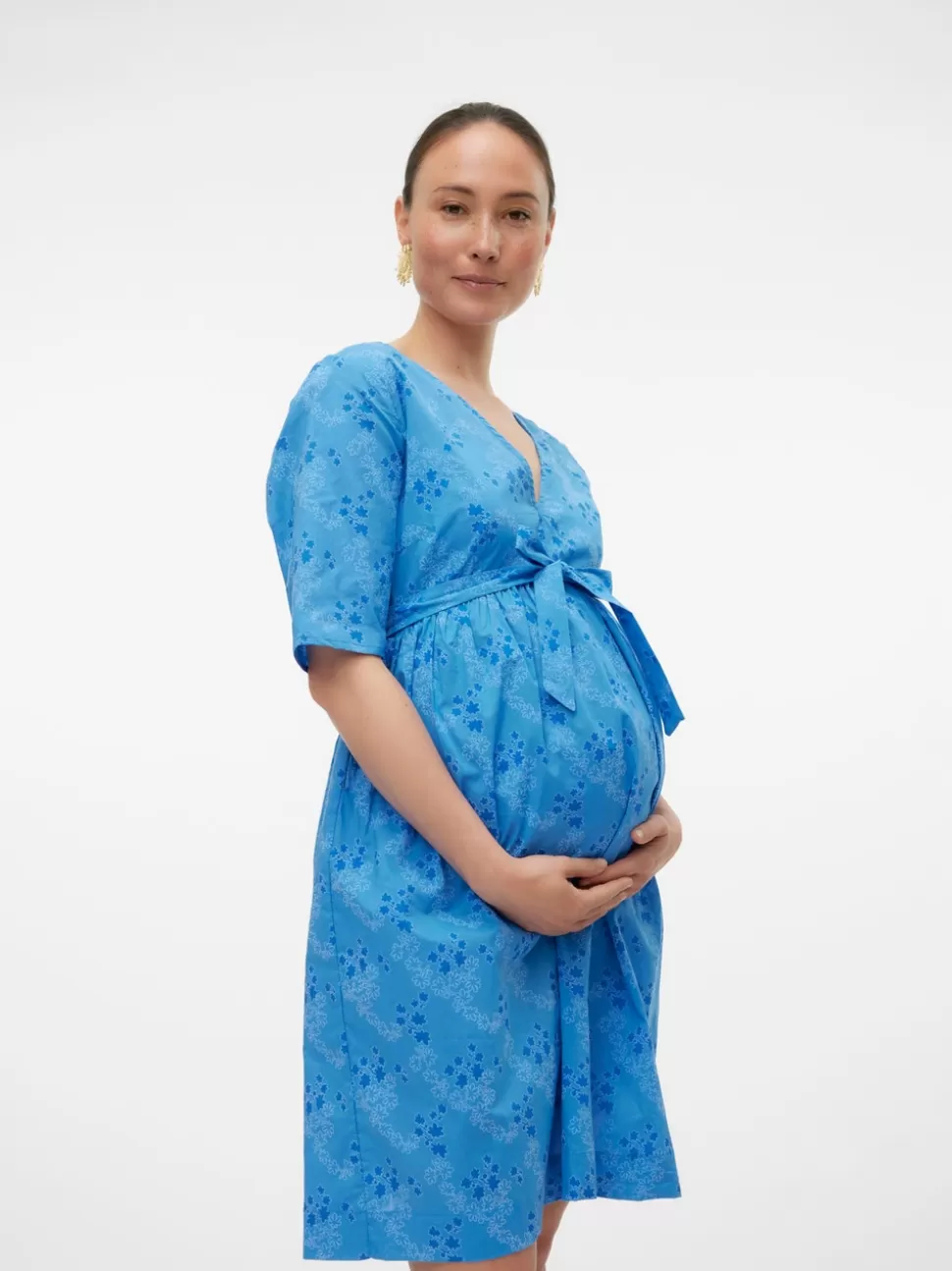 Klänningar^VERO MODA MLANDIE Gravidklänning Blue Jasper
