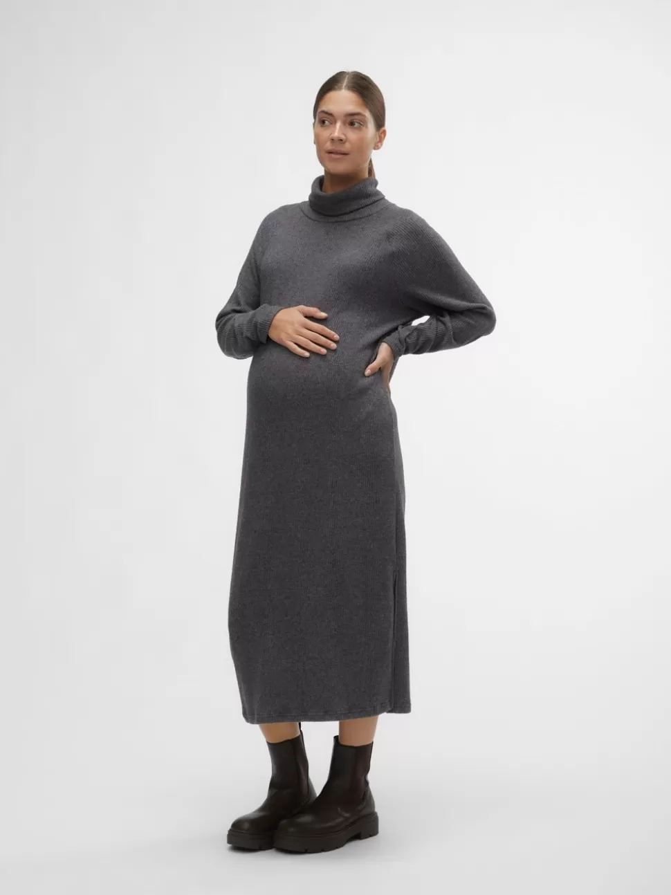 Klänningar | Stickat^VERO MODA MLANNETTE Gravidklänning Medium Grey Melange