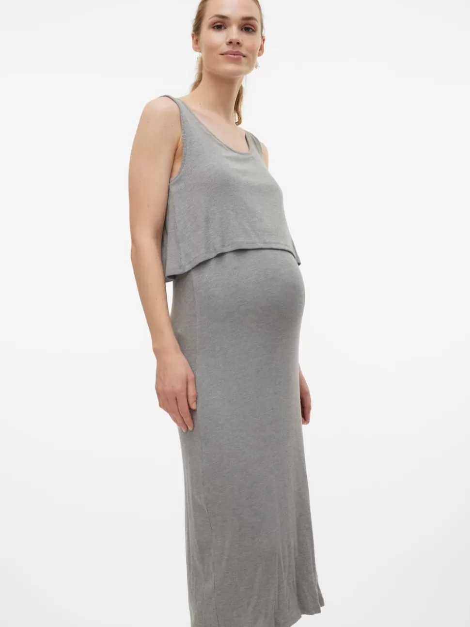 Amningskläder | Klänningar^VERO MODA MLBRYNJA Gravidklänning Light Grey Melange