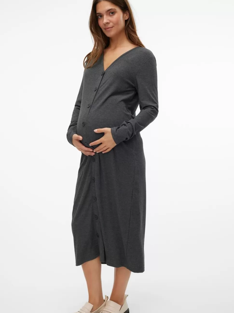 Amningskläder | Klänningar^VERO MODA MLELLY Gravidklänning Dark Grey Melange