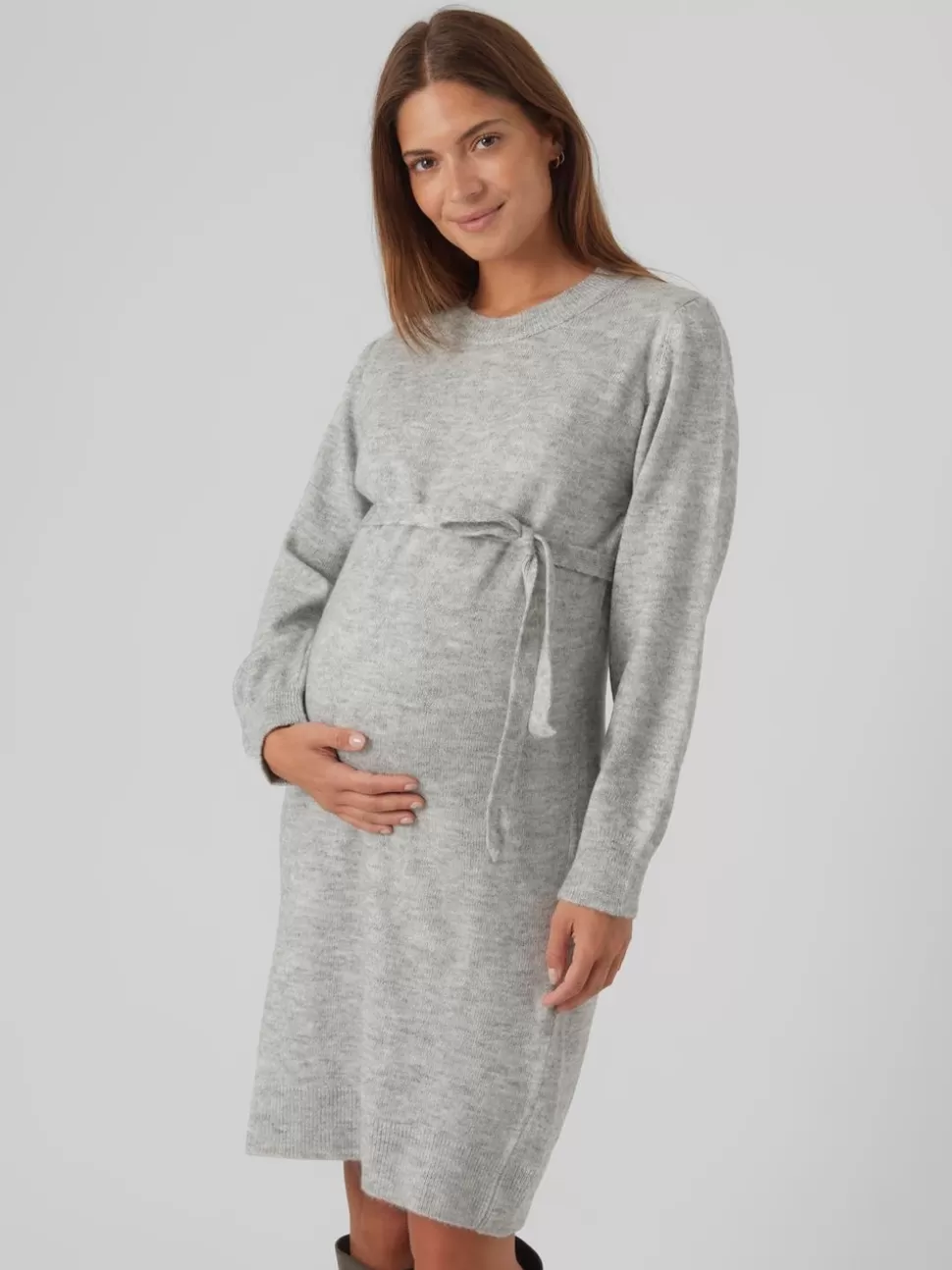 Klänningar^VERO MODA MLNEWANNE Gravidklänning Light Grey Melange