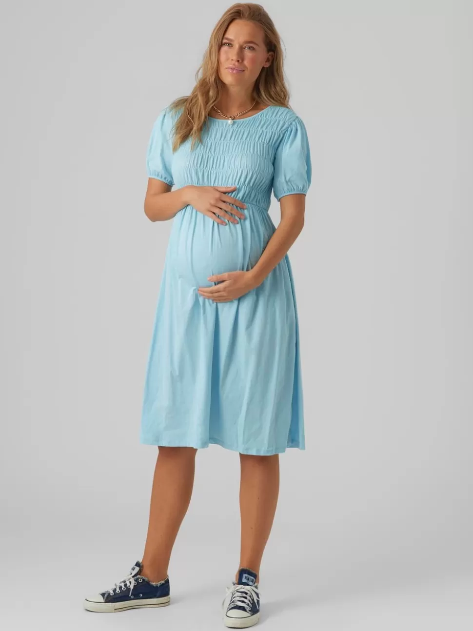 Klänningar^VERO MODA MLPANNIE Gravidklänning Sky Blue