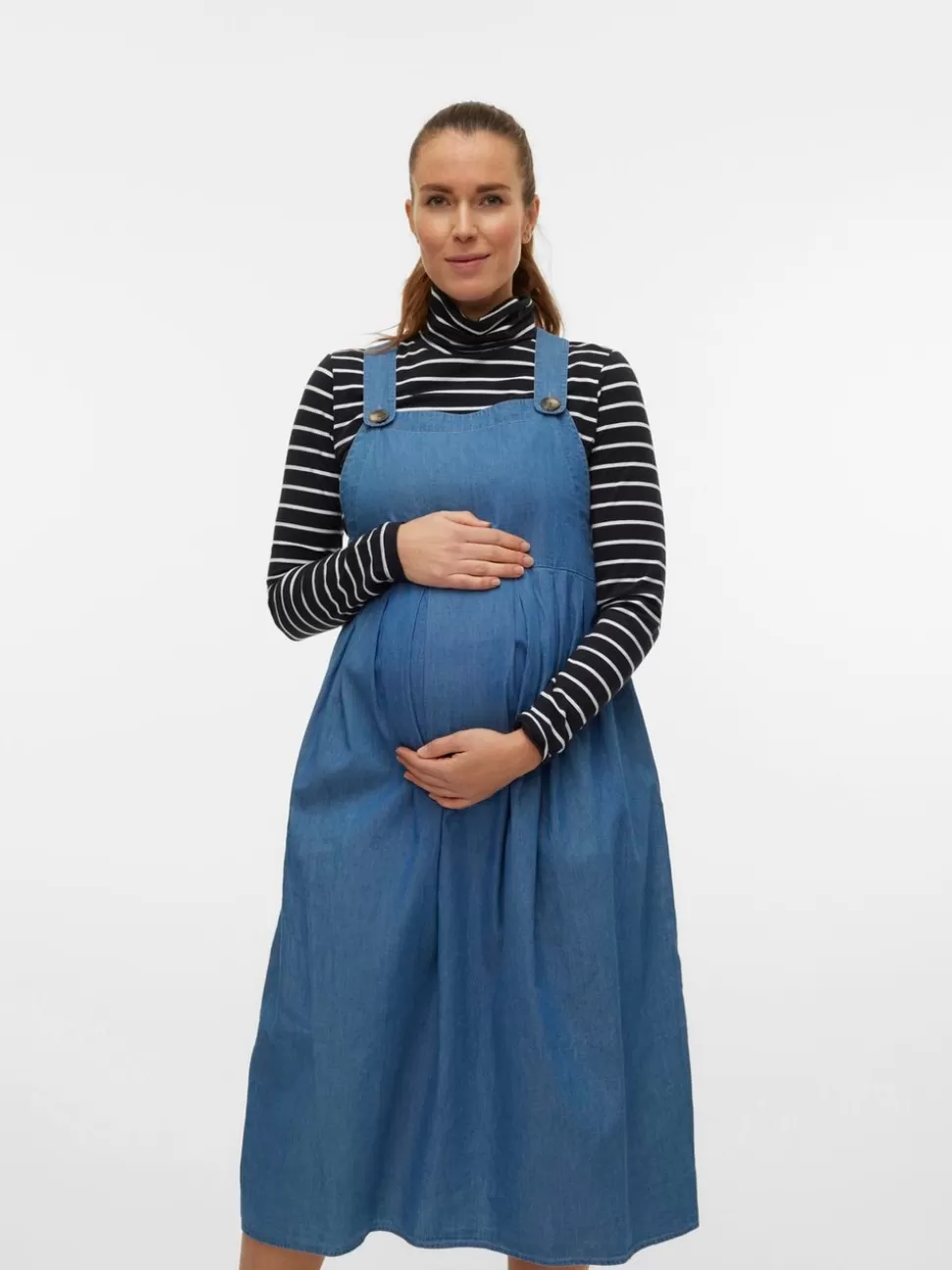 Klänningar^VERO MODA MLPATTY Gravidklänning Medium Blue Denim