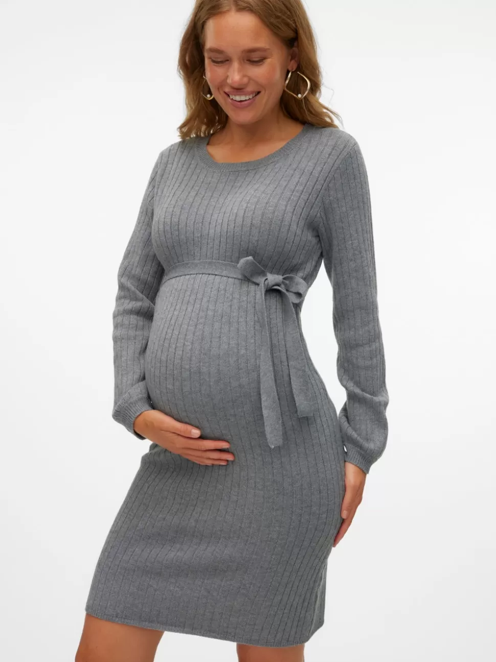 Klänningar^VERO MODA MLRITA Gravidklänning Dark Grey Melange