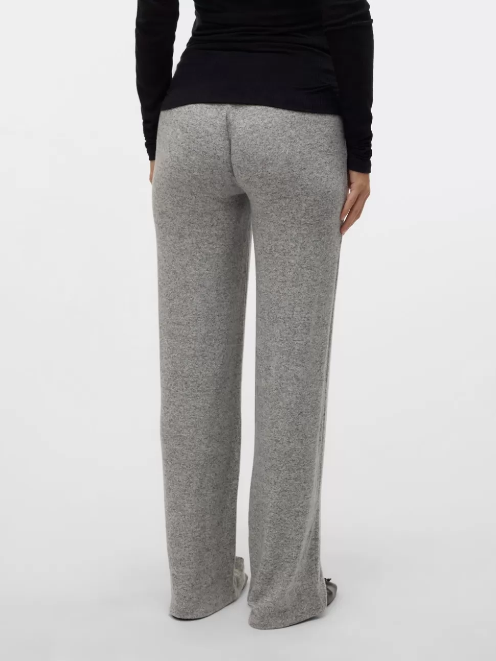 Byxor^VERO MODA Normal Passform Byxor Light Grey Melange