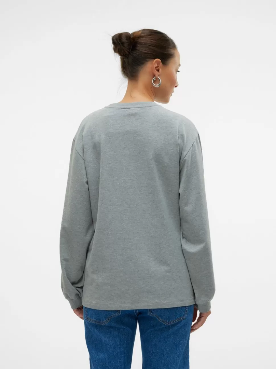 Amningskläder^VERO MODA Normal Passform O-ringning Sweatshirt Light Grey Melange