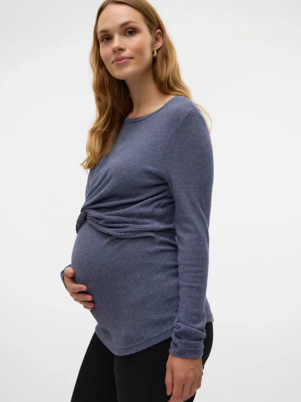 Amningskläder | Tops^VERO MODA Normal Passform O-ringning Topp Beacon Blue