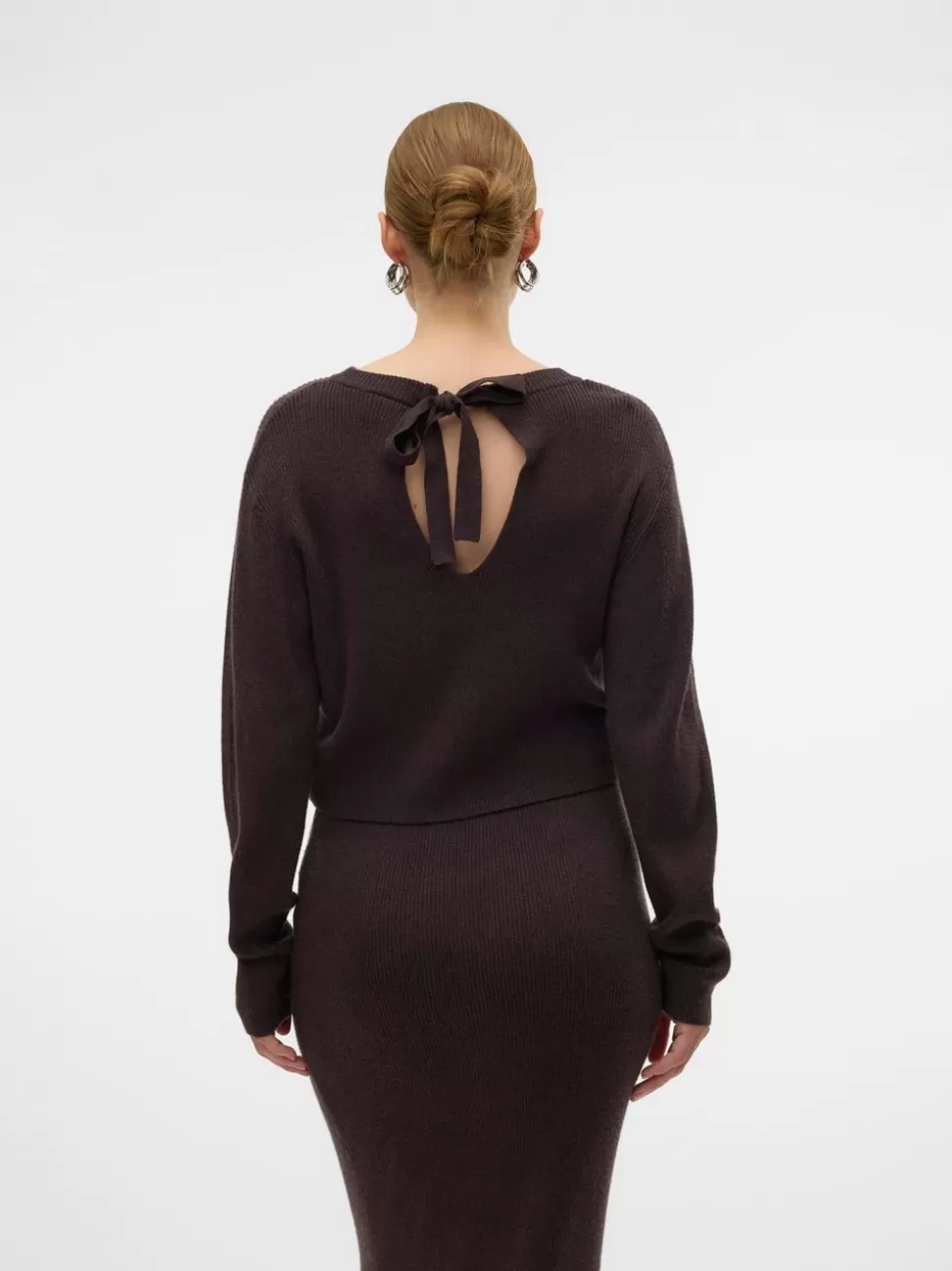 Stickat | Stickat^VERO MODA Normal Passform O-ringning Topp Chocolate Torte