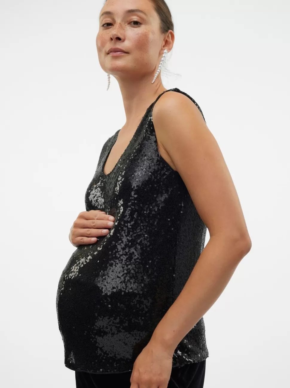 Tops^VERO MODA Normal Passform V-ringning Topp Black