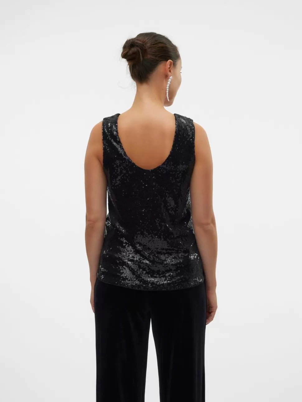 Tops^VERO MODA Normal Passform V-ringning Topp Black