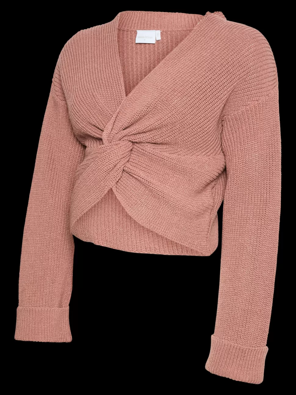 Stickat | Stickat^VERO MODA Normal Passform V-ringning Uppvikta Manschetter Nedsänkta Axlar Pullover Nostalgia Rose