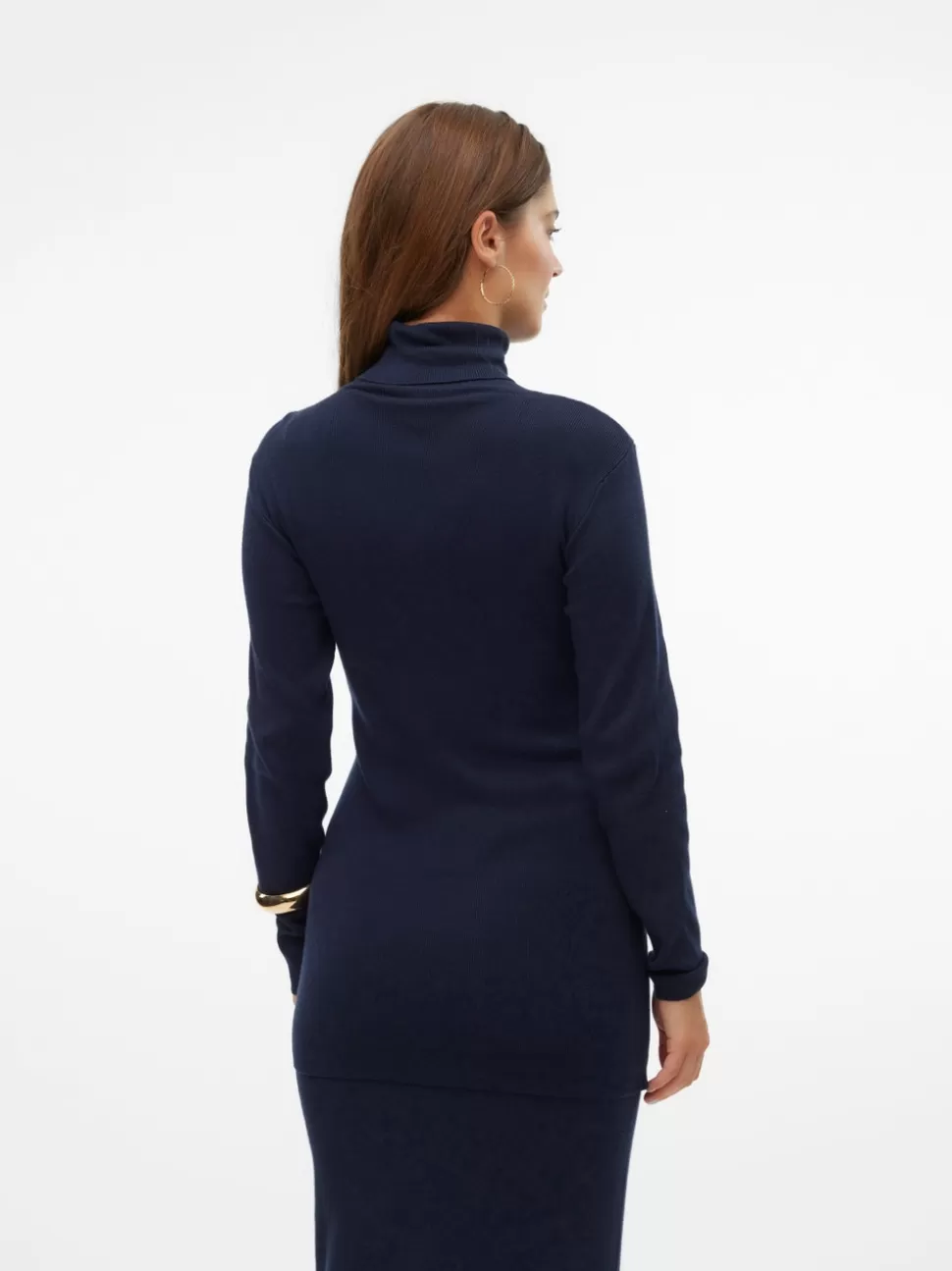Amningskläder | Stickat^VERO MODA Polokrage Ribbmanschetter Pullover Navy Blazer