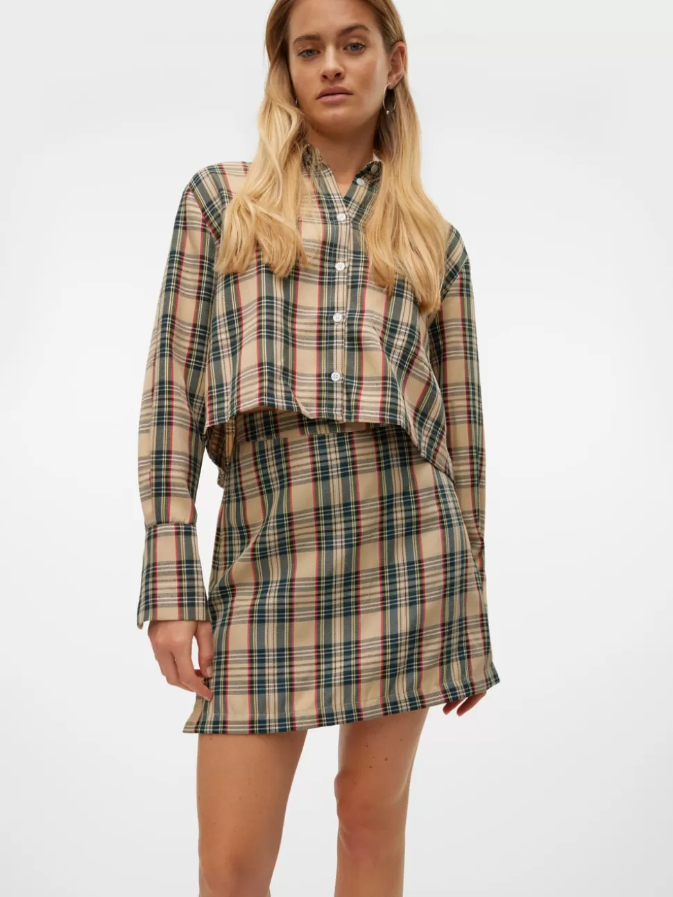 Kjolar^VERO MODA SNCOURTENEY Hög Midja Minikjol Oatmeal