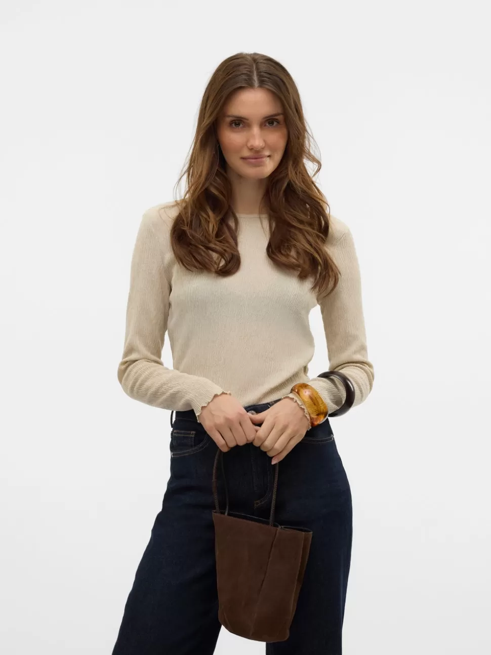 Toppar^VERO MODA SNLUNA Topp Silver Lining