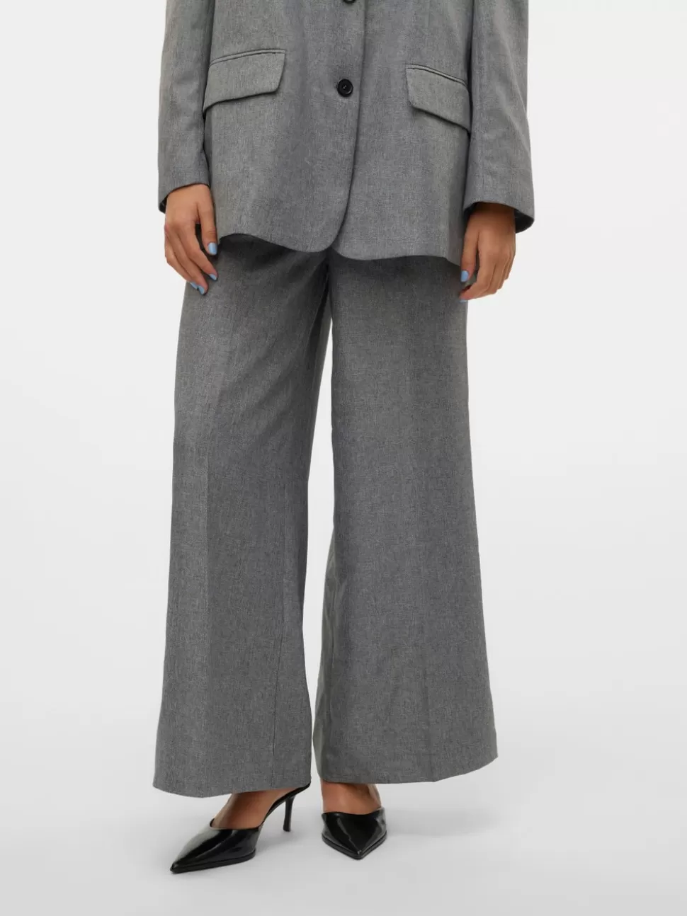 Byxor^VERO MODA SNNANA Medelhög Midja Byxor Grey