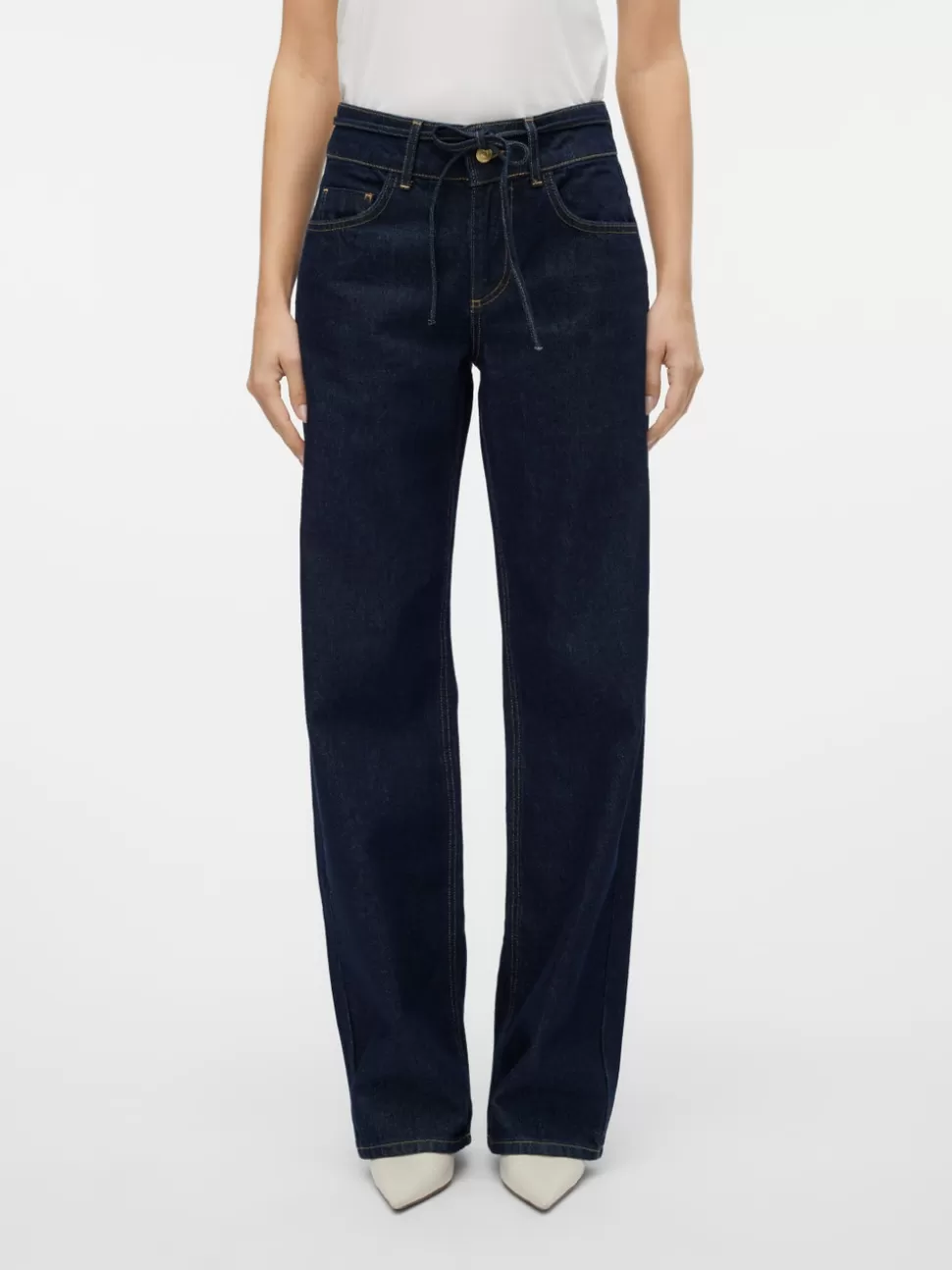 Jeans | Basics^VERO MODA SNRANCY Lös Passform Jeans Dark Blue Denim