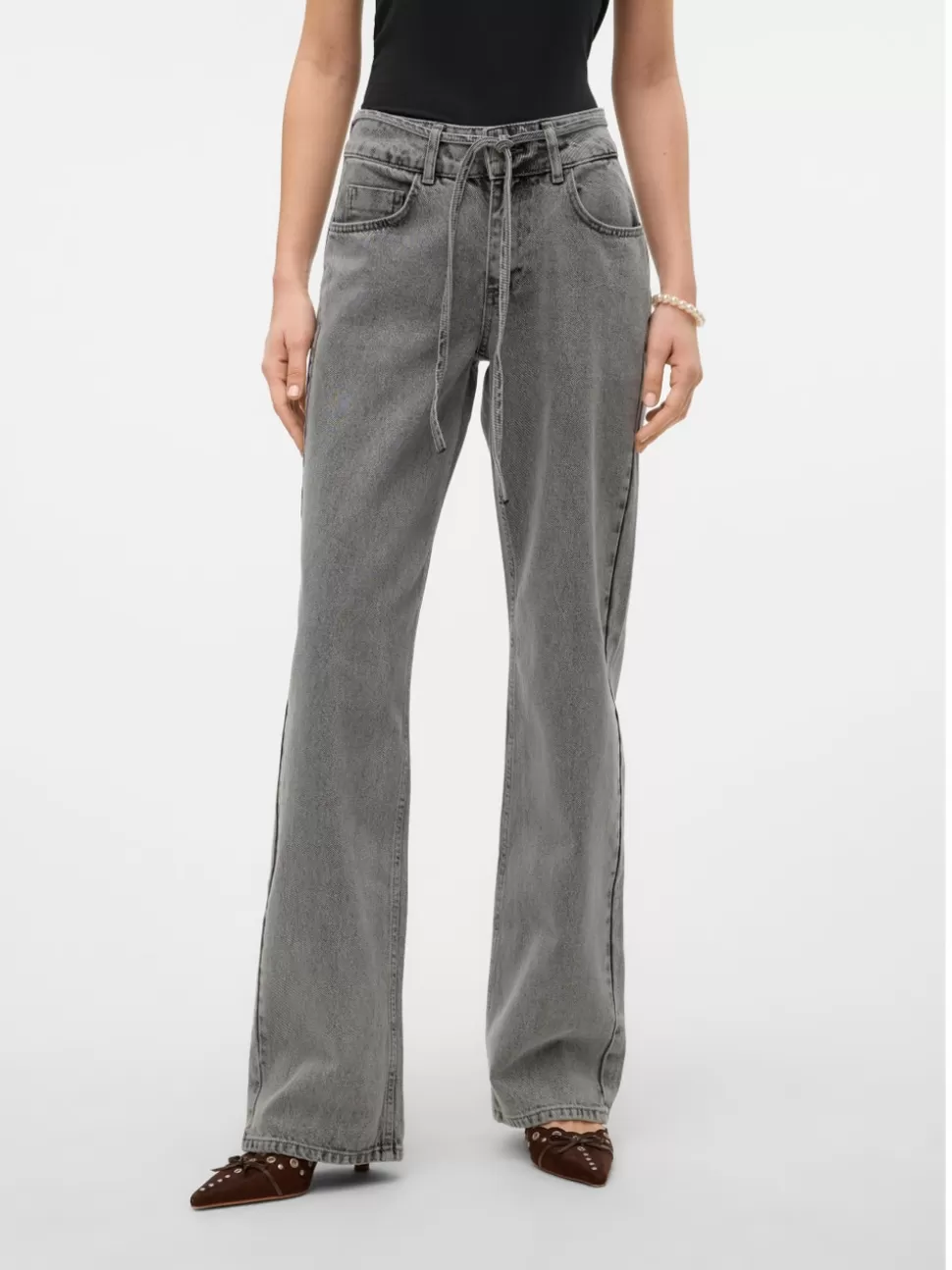 Jeans^VERO MODA SNRANCY Lös Passform Jeans Light Grey Denim