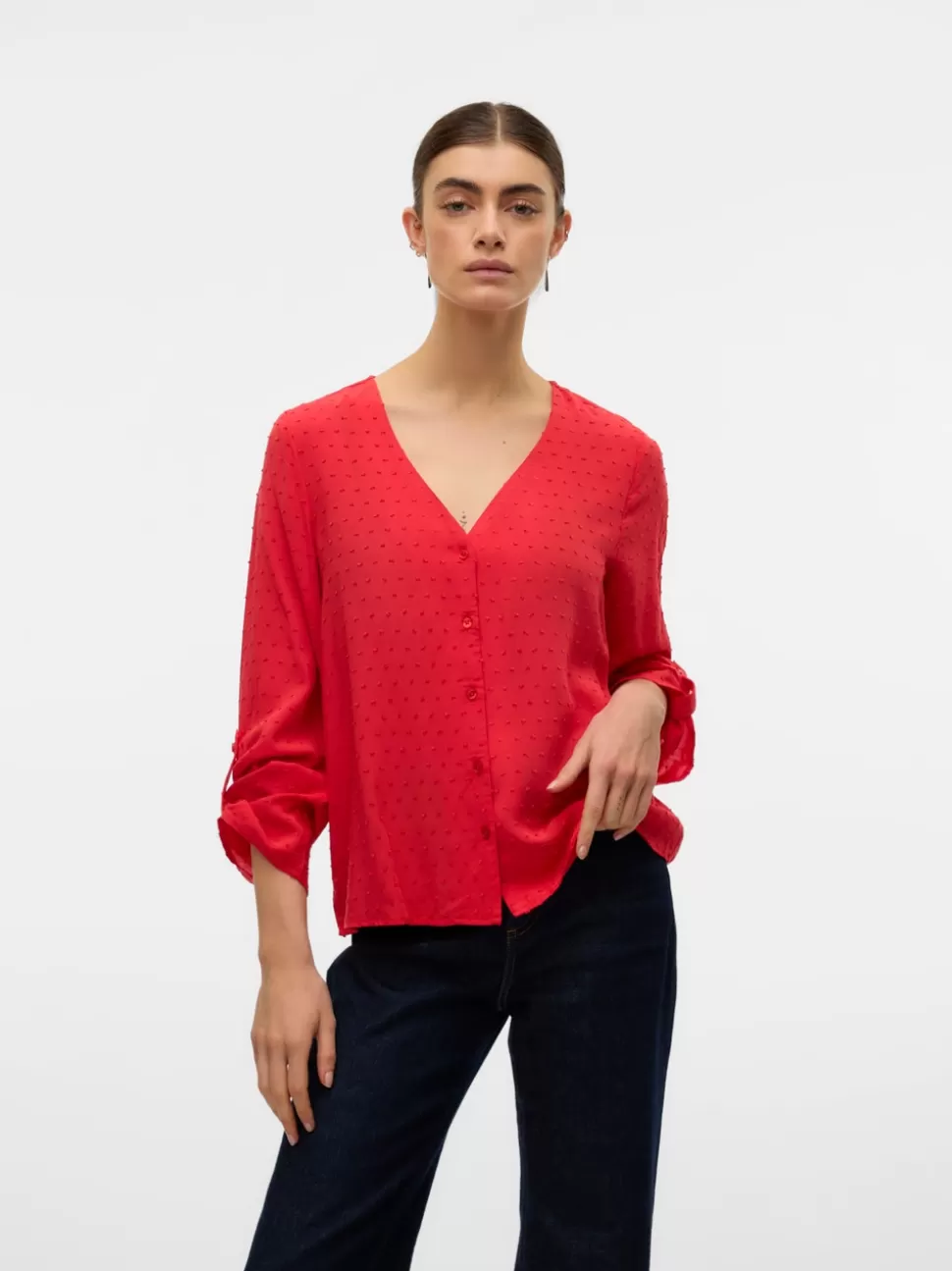Toppar^VERO MODA SNRONJA Topp High Risk Red