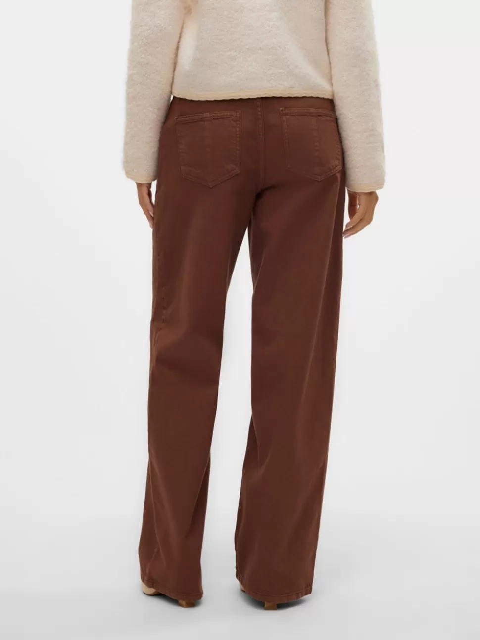 Jeans^VERO MODA SNROY Medelhög Midja Rak Passform Jeans Medium Brown Denim