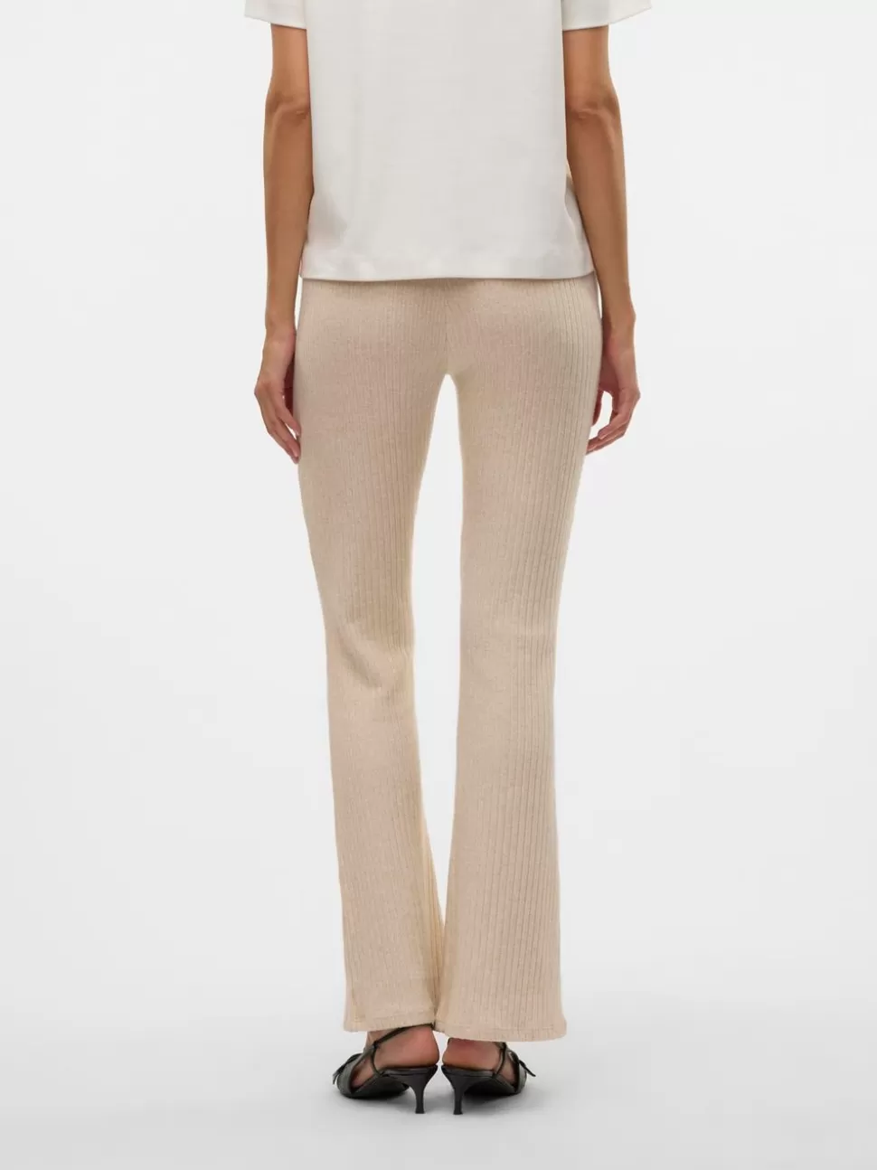 Byxor^VERO MODA SNVIO Hög Midja Byxor Oatmeal