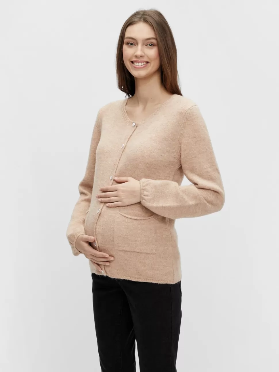 Stickat | Stickat^VERO MODA Stickad Mamma-kofta Mahogany Rose