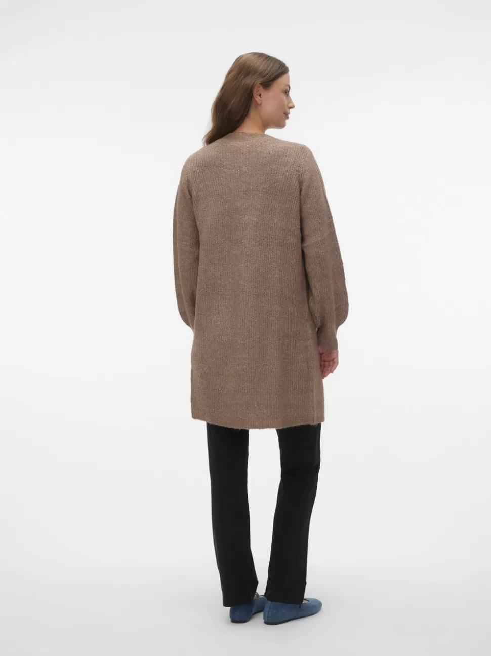 Stickat | Stickat^VERO MODA Stickad Mamma-kofta Brown Lentil