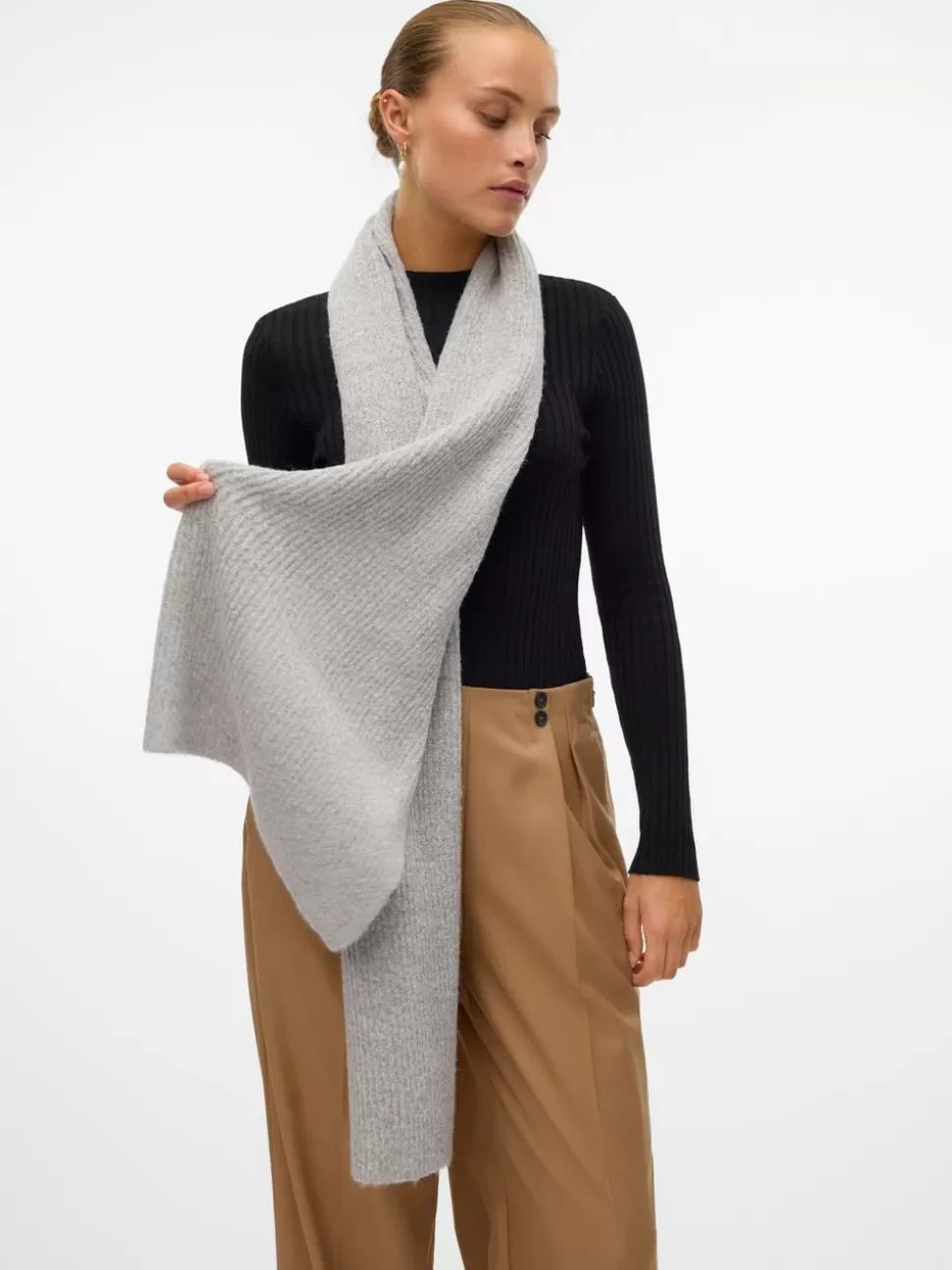 Accessories^VERO MODA Tjock Halsduk Light Grey Melange