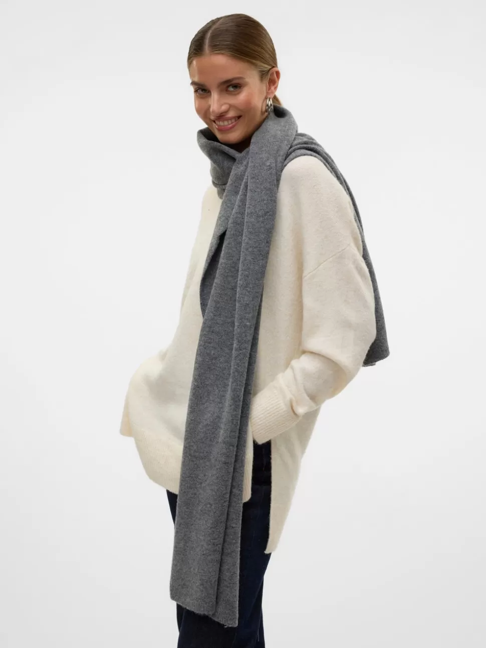 Accessories^VERO MODA Tjock Halsduk Dark Grey Melange