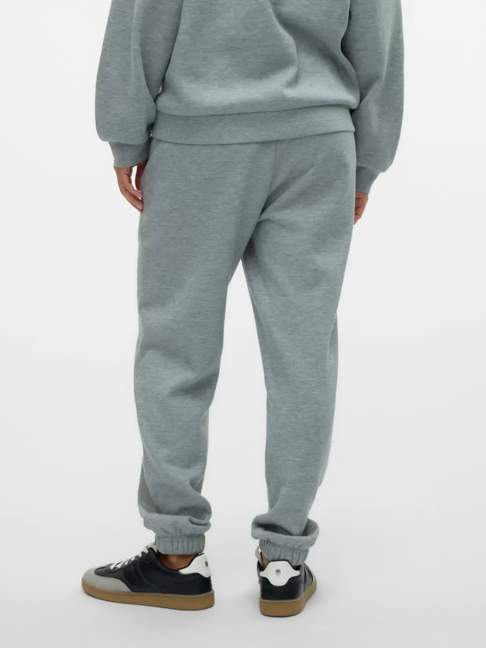 Byxor^VERO MODA Överdimensionerad Passform Byxor Light Grey Melange
