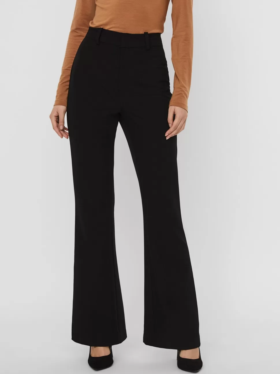 Byxor^VERO MODA VMALIA Hög Midja Byxor Black