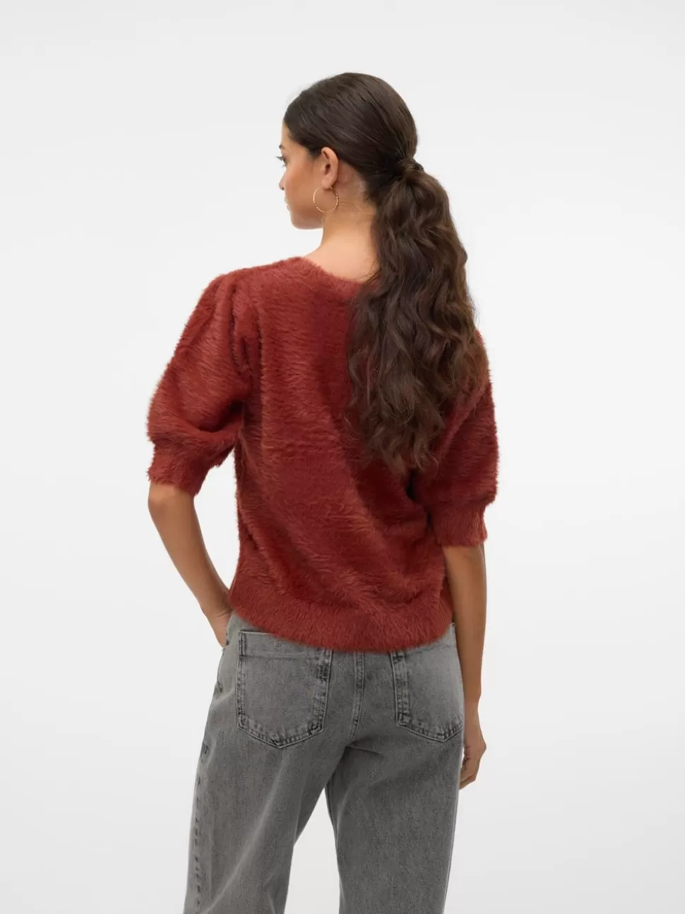 Stickat^VERO MODA VMALINA Pullover Fired Brick