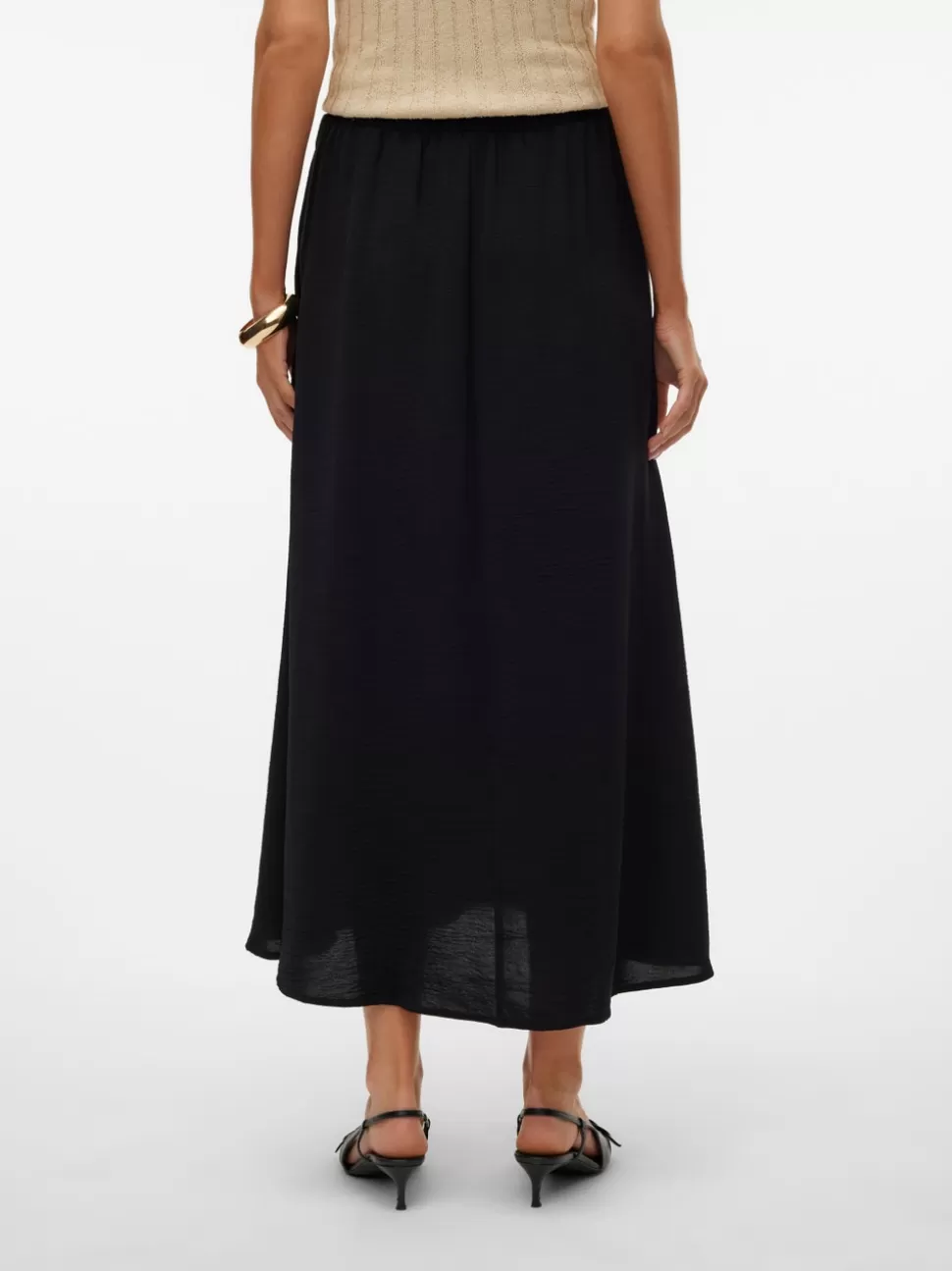 Kjolar^VERO MODA VMALVA Hög Midja Lång Kjol Black