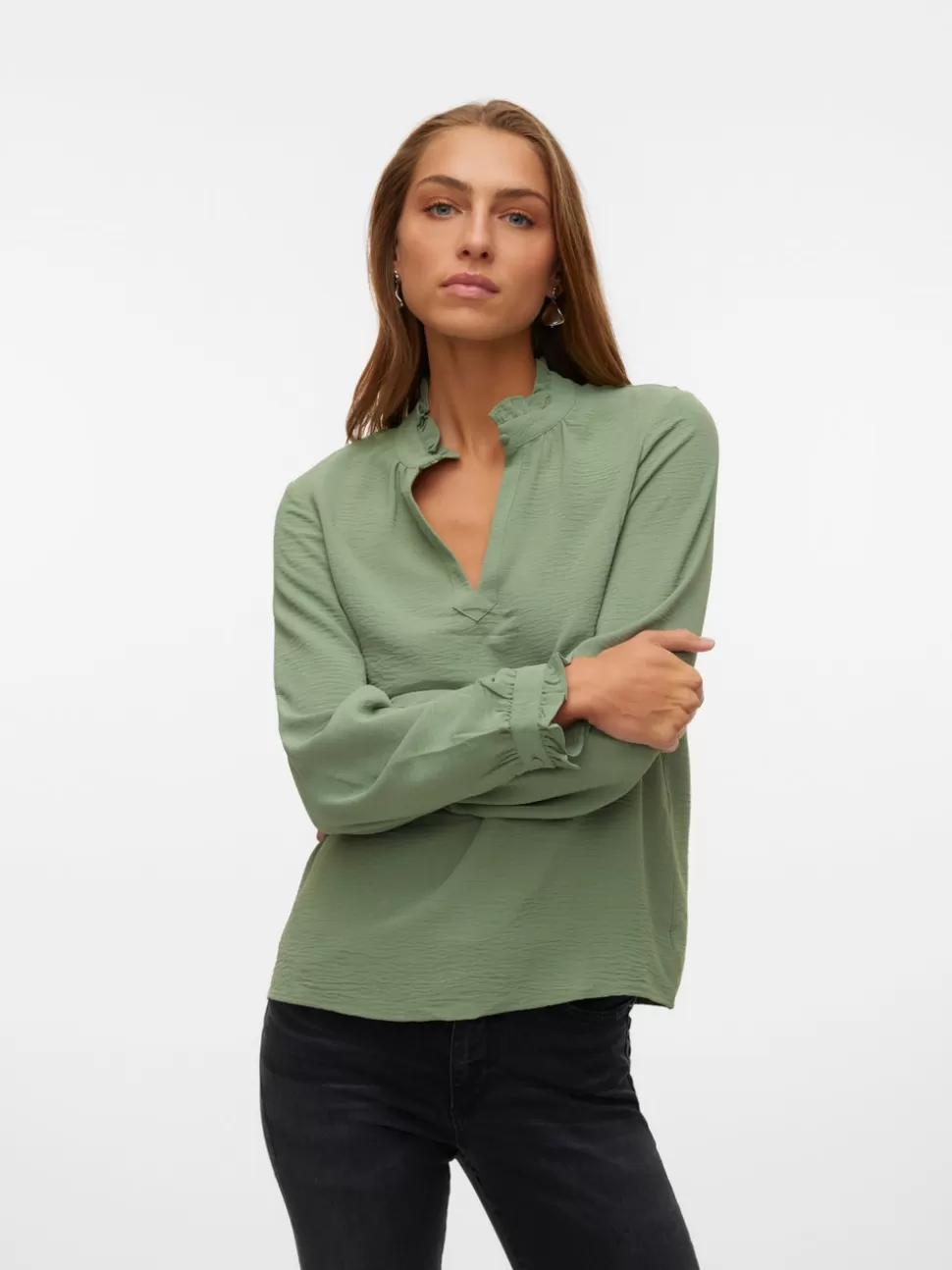 Toppar^VERO MODA VMALVA Topp Hedge Green