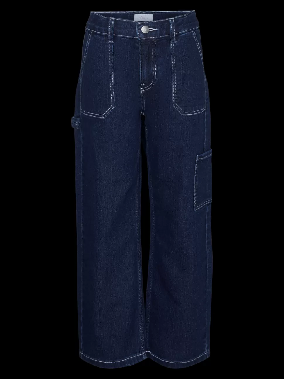 Jeans | Underdelar^VERO MODA VMAMBER Hög Midja Rak Passform Jeans Dark Blue Denim